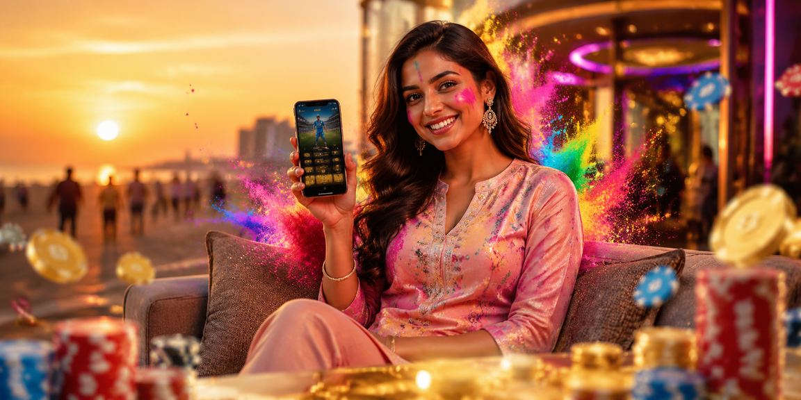Indian man enjoying sports betting on mobile